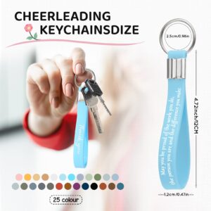 50 Pcs Thank You Gift Keychain Appreciation Keyring Holiday Gift Baskets Silicone Key Chain Worker Appreciation Gift for Volunteer Employee Teacher Secretary Valentine's Day Women (Classic Color)