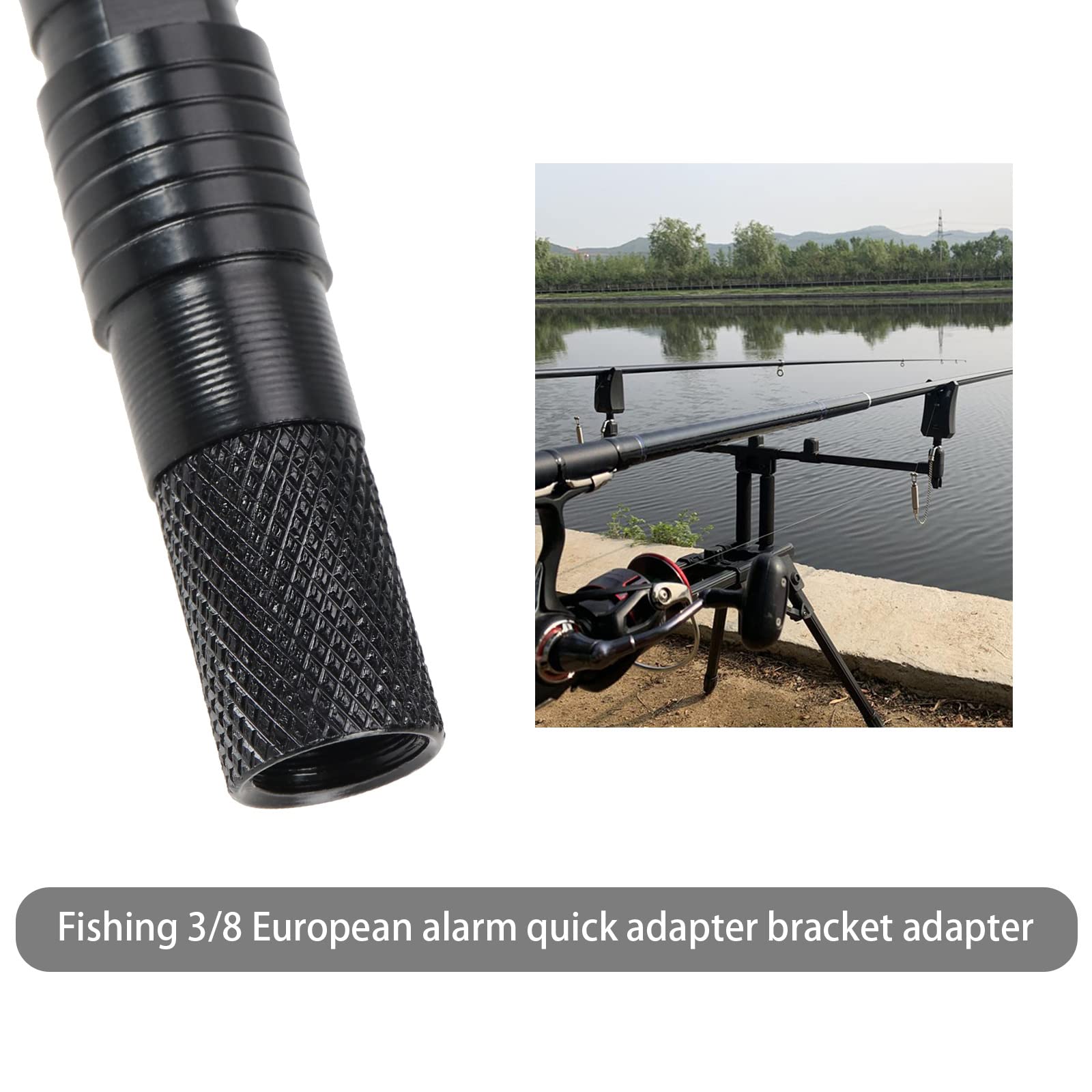 ECSiNG 4PCS 3/8 Inch Fishing Alarm Connector Fishing Bite Alarm Quick Release Adapter Fishing Rod Support Holder Connector Removable Carp Fishing Tackle