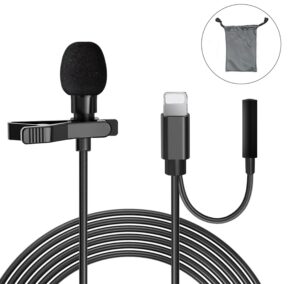 udee microphone lavalier microphone for iphone microphone with listening interface mini portable for live, interview, meeting and other scenarios