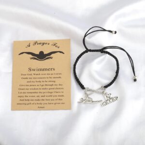 MYOSPARK Swimmers Gift Swimming Bracelet Message Card Jewelry Swimming Lover Gift Swim Team Gift for Swim Player (Swimmers Card BR)