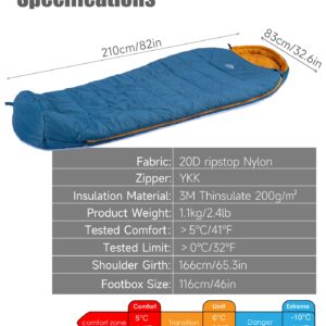 iClimb 1 Anti-Sinking Folding Chair and 1 Super Easy Assemble Cot and 1 3M Thinsulate Insulation Warm Sleeping Bag Bundle, Ultralight Compact for Single Adult Backpacking Camping