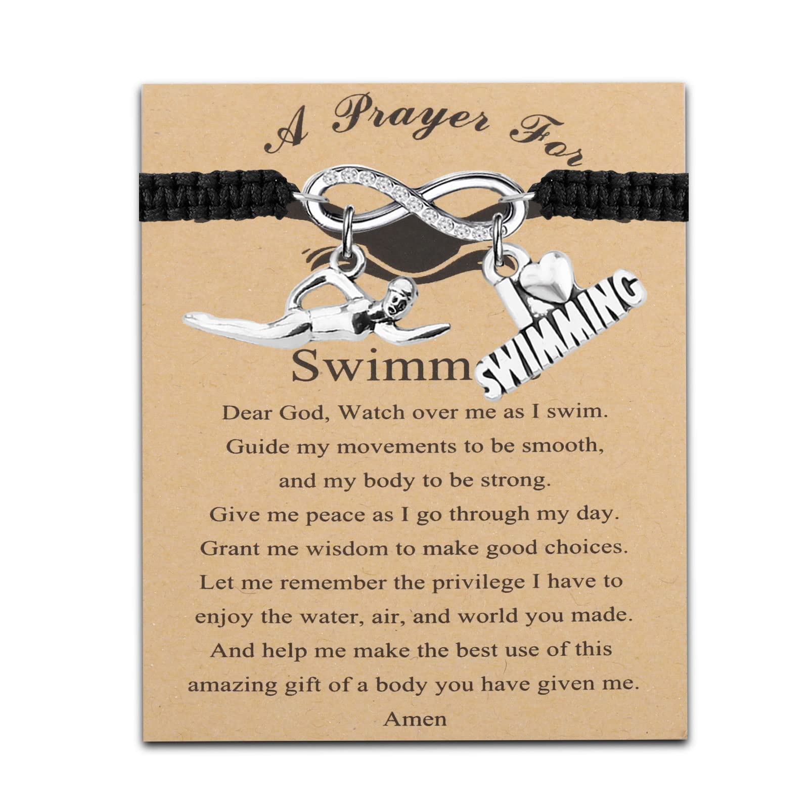 MYOSPARK Swimmers Gift Swimming Bracelet Message Card Jewelry Swimming Lover Gift Swim Team Gift for Swim Player (Swimmers Card BR)