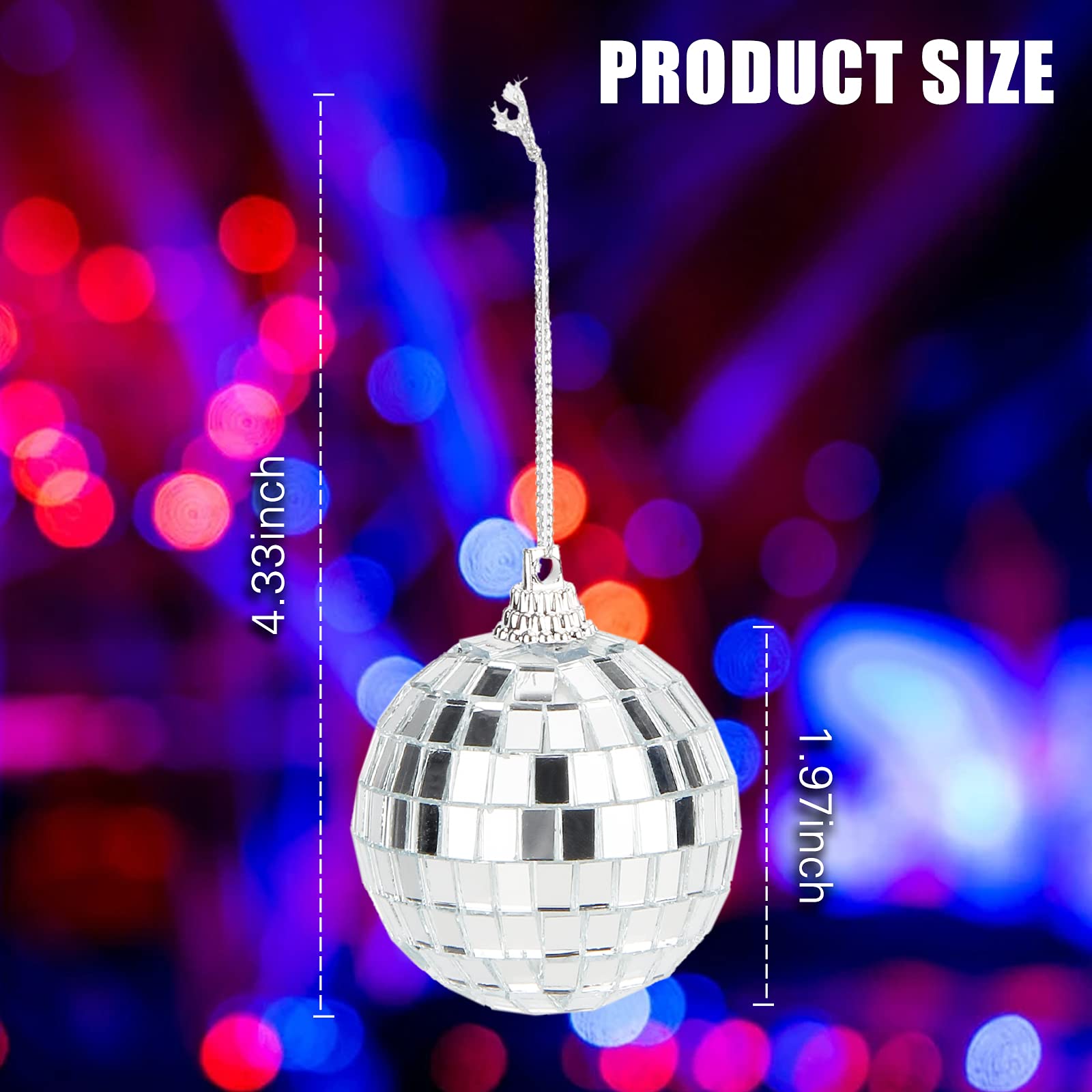 Mirror Disco Balls Set - Silver Reflective Mirror Balls Easy to Hang Suitable for Weddings, Parties and Family Celebrations (6 pcs)