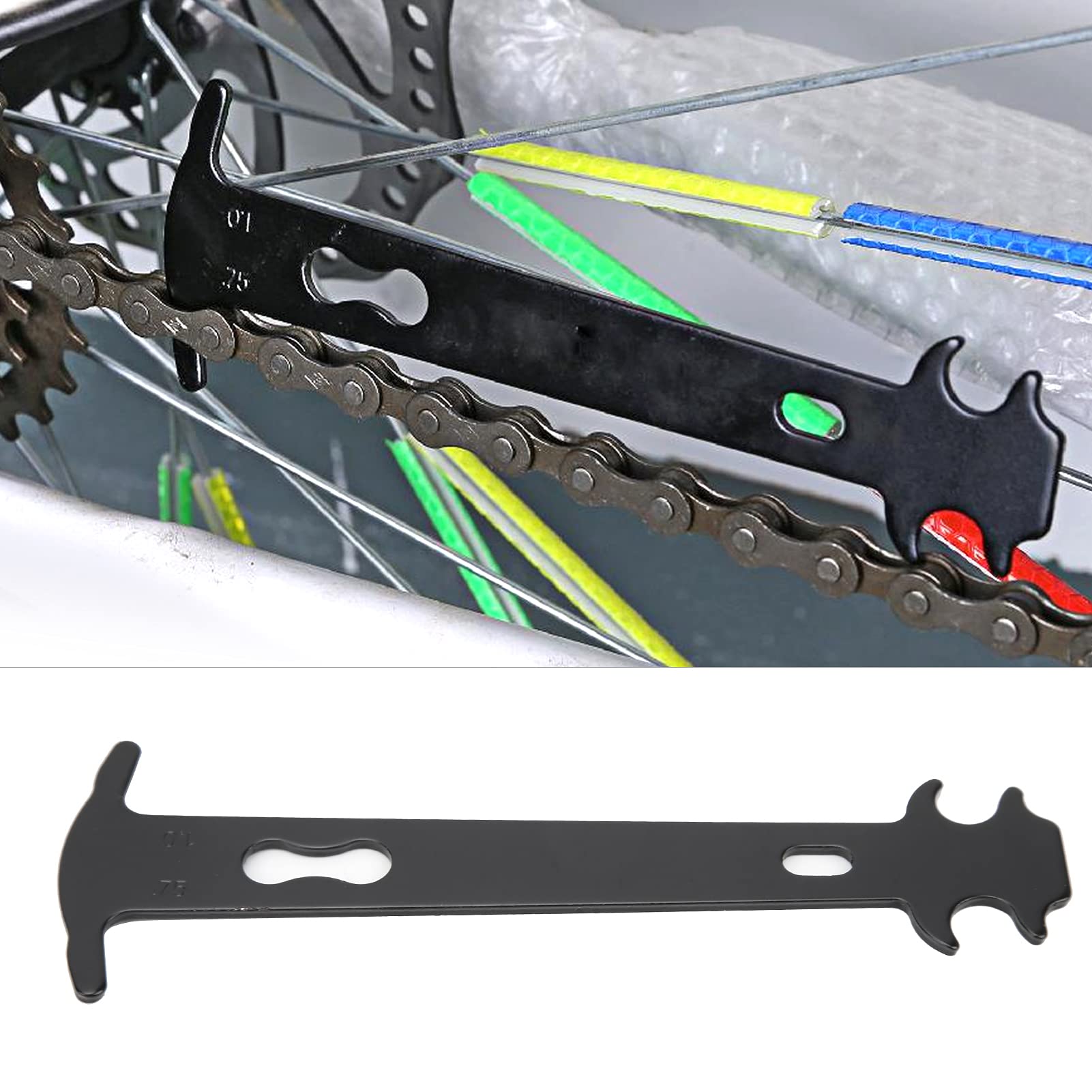 Carbon Steel Bicycle Chain Checker,Bike Bicycle Chain Wear Indicator, Portable Stainless Steel Bike Chain for Gauge,Maintenance for Road, Mountain,Hybrid Bikes, Bike Bicycle Chain Wear Indicator,