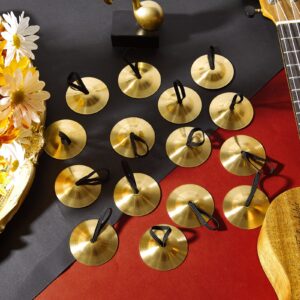 20 Pieces Finger Cymbals Belly Dancing Finger Dancing Finger Zills Musical Instrument for Dancer Party (Gold)