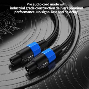 Wdpqyy 2-Pack 10 Feet Audio Speakon to Speakon Cable, Professional 12AWG Guage Wire Audio Speaker Cable with Twist Lock