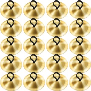 20 pieces finger cymbals belly dancing finger dancing finger zills musical instrument for dancer party (gold)