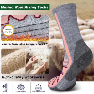 Merino Wool Hiking Socks for Cold Weather Socks Thermal Warm Crew Winter Boot Cushion Socks