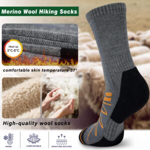 Merino Wool Hiking Socks for Cold Weather Socks Thermal Warm Crew Winter Boot Cushion Socks