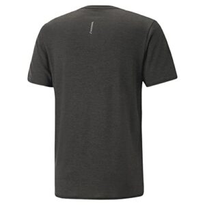 PUMA Men's Run Favorite Short Sleeve Tee, Heather Black Heather, Large