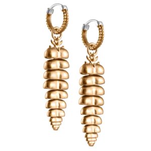 COPPERTIST.WU Rattlesnake Tail Earrings Huggie Hoop Dangle Rattle Earrings Brass Shakeable Jewelry Gift for Women Men