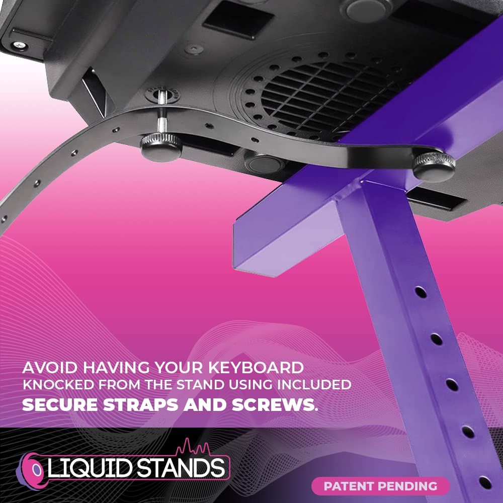 Liquid Stands Piano Keyboard Stand - Z Style Adjustable and Portable Heavy Duty Music Stand for Kids and Adults -Fits 54-88 Key Electric Pianos - Sturdy Musical Keyboard Stand (Purple)