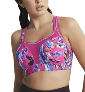 panache women's high impact underwire sports bra, abstract orchid, 28dd