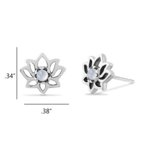 Boma Jewelry Sterling Silver Lotus Blossom Flower Stud Earring (Mother of Pearl)