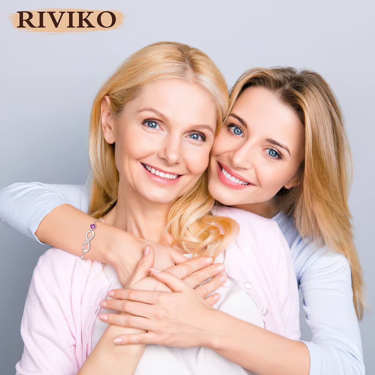 RIVIKO Infinity Love Heart Symbol Charm Bracelet for Women 925 Sterling Silver Adjustable Birthday Valentine’s Day Christmas Jewelry Gift for Mom Women Wife Her Friends