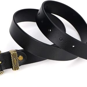 ALAIX Belts for women Women's Belts Silver Gold Buckle leather belts Black Western belts Jeans Pants belts for women