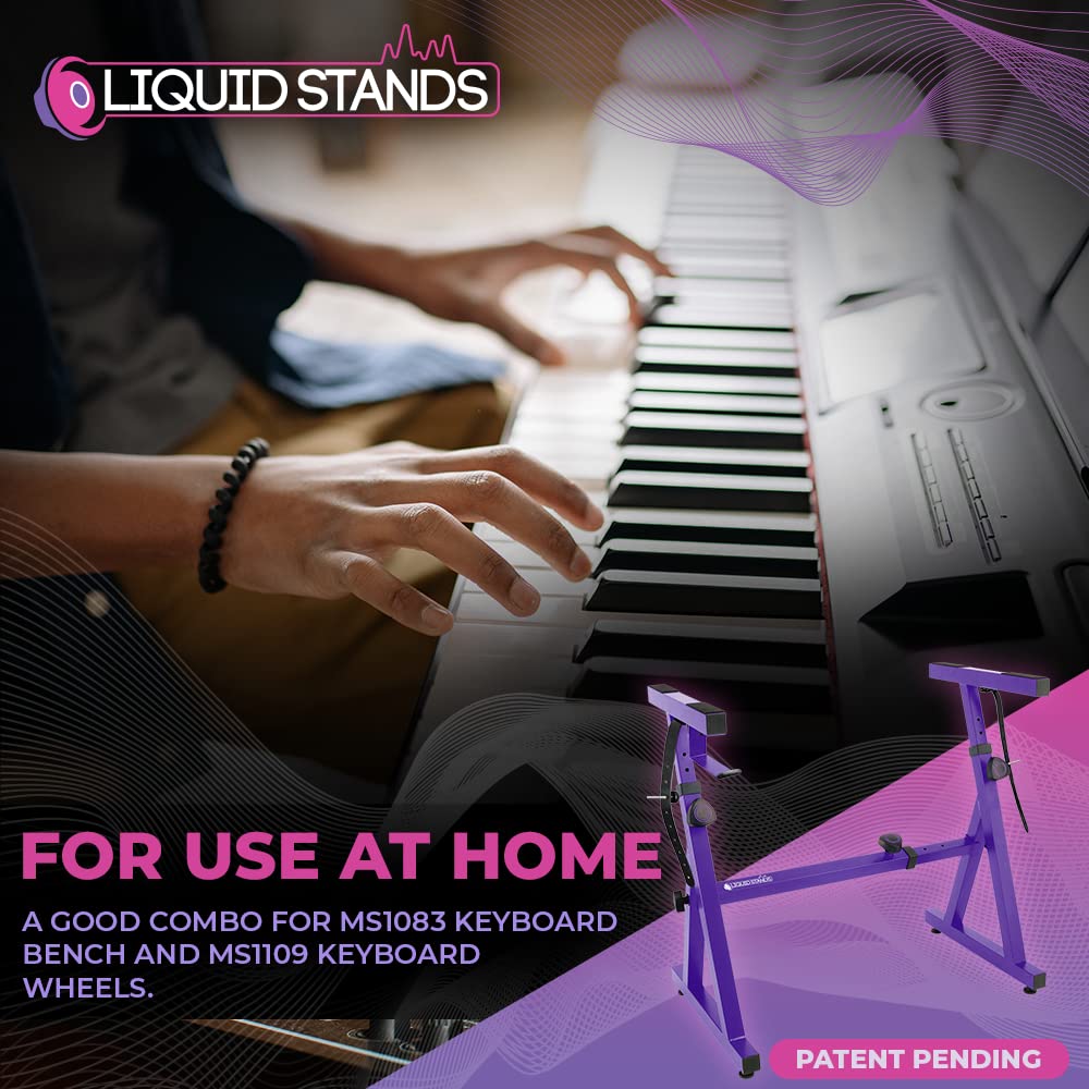 Liquid Stands Piano Keyboard Stand - Z Style Adjustable and Portable Heavy Duty Music Stand for Kids and Adults -Fits 54-88 Key Electric Pianos - Sturdy Musical Keyboard Stand (Purple)