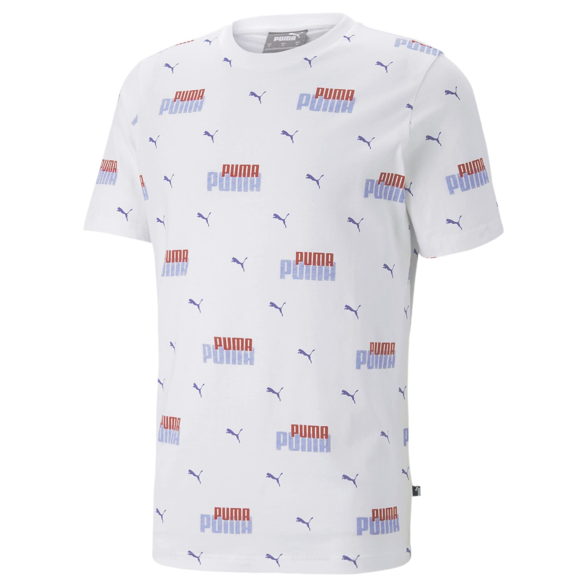 PUMA Men's Graphics Tee 3, Power All Over Print White, X-Large