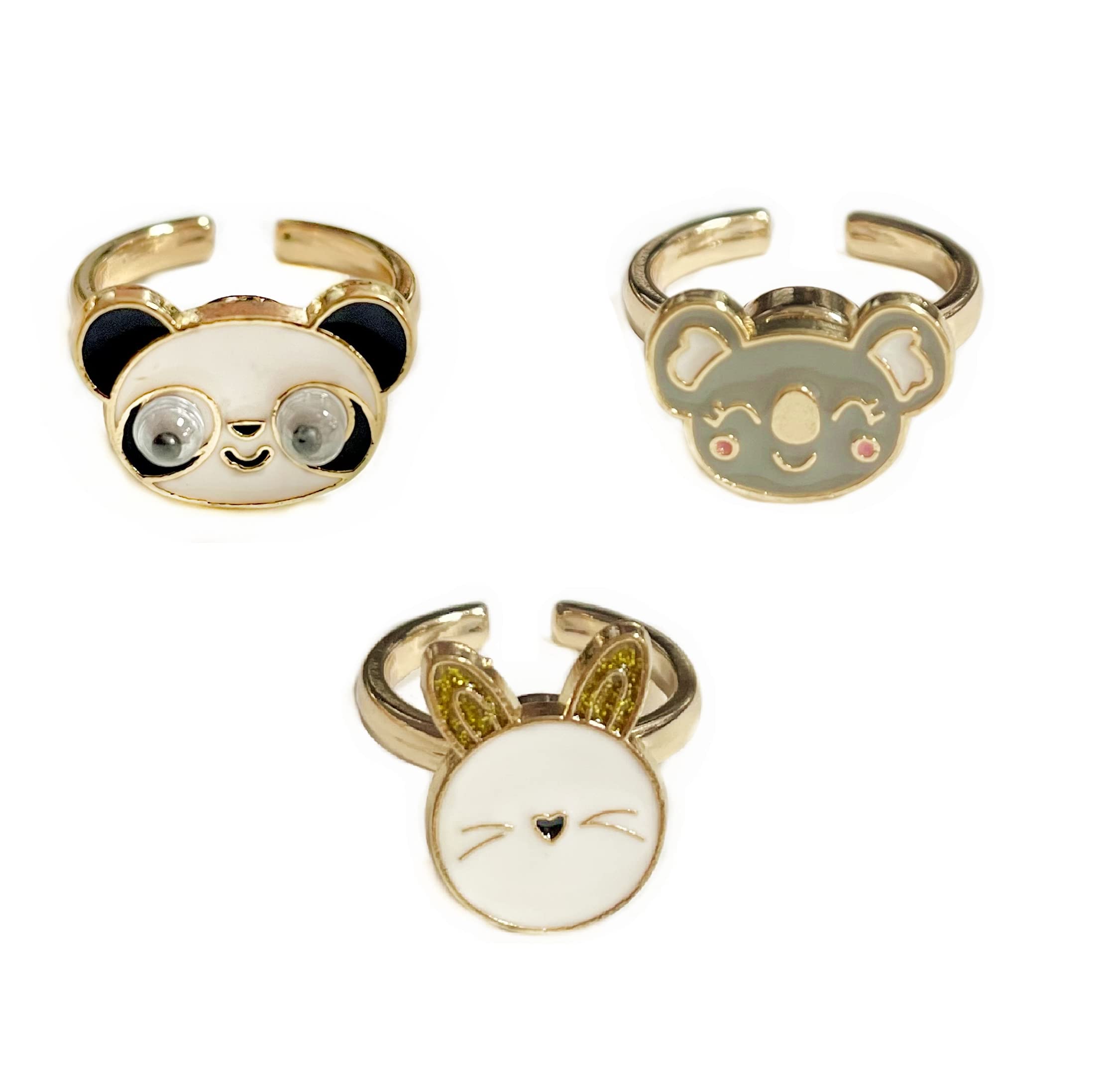 3Pcs Fidget Anxiety Rings Open Daisy Butterfly Unicorn Spinner Stackable Rings for Women