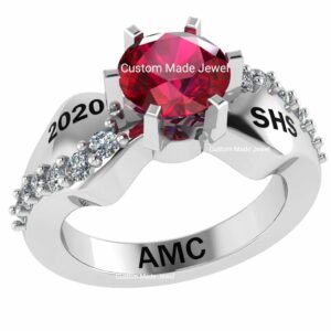 Custom class ring for Girl Women High School College University Academy 2022 2023 2024 2025 2026 Senior Graduation Personalized Gift Customized for her Sterling Silver - Custom Made Jewel