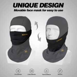 SAITAG Winter Balaclava Ski Mask, Moisture Wicking and Windproof Fleece Thermal Face Mask, Skiing Motorcycle Hood Cold Weather Gear for Men Women Black