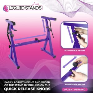 Liquid Stands Piano Keyboard Stand - Z Style Adjustable and Portable Heavy Duty Music Stand for Kids and Adults -Fits 54-88 Key Electric Pianos - Sturdy Musical Keyboard Stand (Purple)