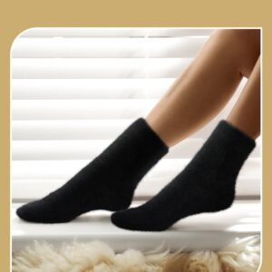 3 Pairs Women Toe Socks Fuzzy Toe Socks Warm Winter Toe Socks Five Toe Socks for Women Men, Size 5-8(Black, White, Beige)