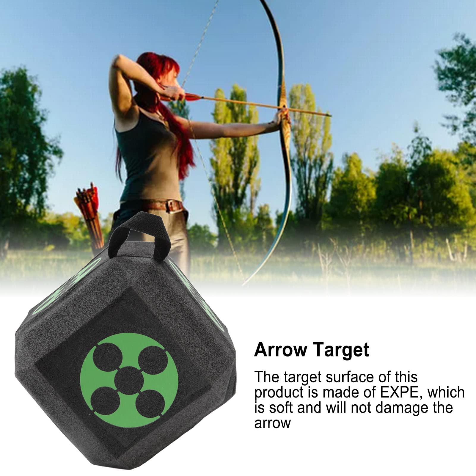 18 Sided 3D Archery Target, Foam Archery Target, Self Healing Functional 18 Sides Reusable, Large Dice Cube EXPE Foam Target for Outdoor for Hunting