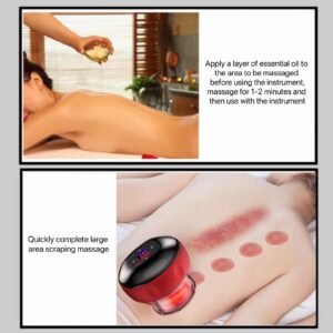 LONGCO Electric Cupping Therapy Machine,4 in 1 Smart Vacuum Scraping Cupping Set,12 Massage Modes Rechargeable Cupping Massager for Shoulder,Back and Neck Electric Gua Sha Cupping Massage Tool