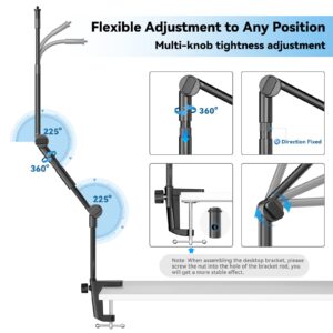 Microphone Stand, 37" Adjustable Gooseneck Mic Boom Arm with 5/8" & 1/4" Adapter, Shock Mount, Mic Clip Holder, Desk Mount Suspension Boom for Blue Yeti Nano, Snowball Ice, Recording and Gaming