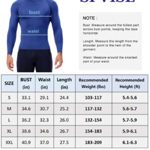 Blue Men's Compression Shirts Long Sleeve, Dry Fit Athletic Workout Gym Shirts Sports Base Layer Top Running T-Shirt