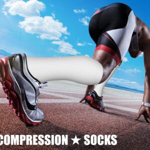 CHARMKING 3 Pairs Open Toe Compression Socks for Women & Men Circulation 15-20 mmHg is Best for All Day Wear Running Nurse (05 White/White/White, L/XL)