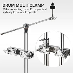 Facmogu Silver Multi-clamp, Adjustable Quick Release Multi-clamp Construct with Premium Stainless Steel Material, Cymbal Stand Mount Holder for Drum Cymbal Stands & Holders