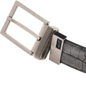 Greg Norman Men's Reversible Croco Print Leather Golf Belt Grey/White 40