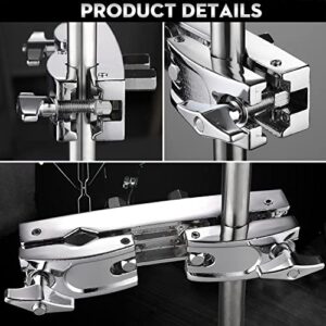 Facmogu Silver Multi-clamp, Adjustable Quick Release Multi-clamp Construct with Premium Stainless Steel Material, Cymbal Stand Mount Holder for Drum Cymbal Stands & Holders