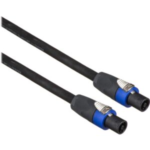 whirlwind 2' 4 conductor 12 gauge nl4 speakon to nl4 speakon speaker cable