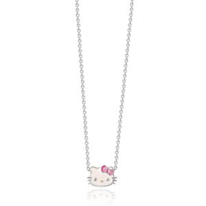 SALLY ROSE Sanrio Hello Kitty Womens Necklace 16" + 2" - Sterling Silver Necklace with Enamel Hello Kitty Pendant Officially Licensed