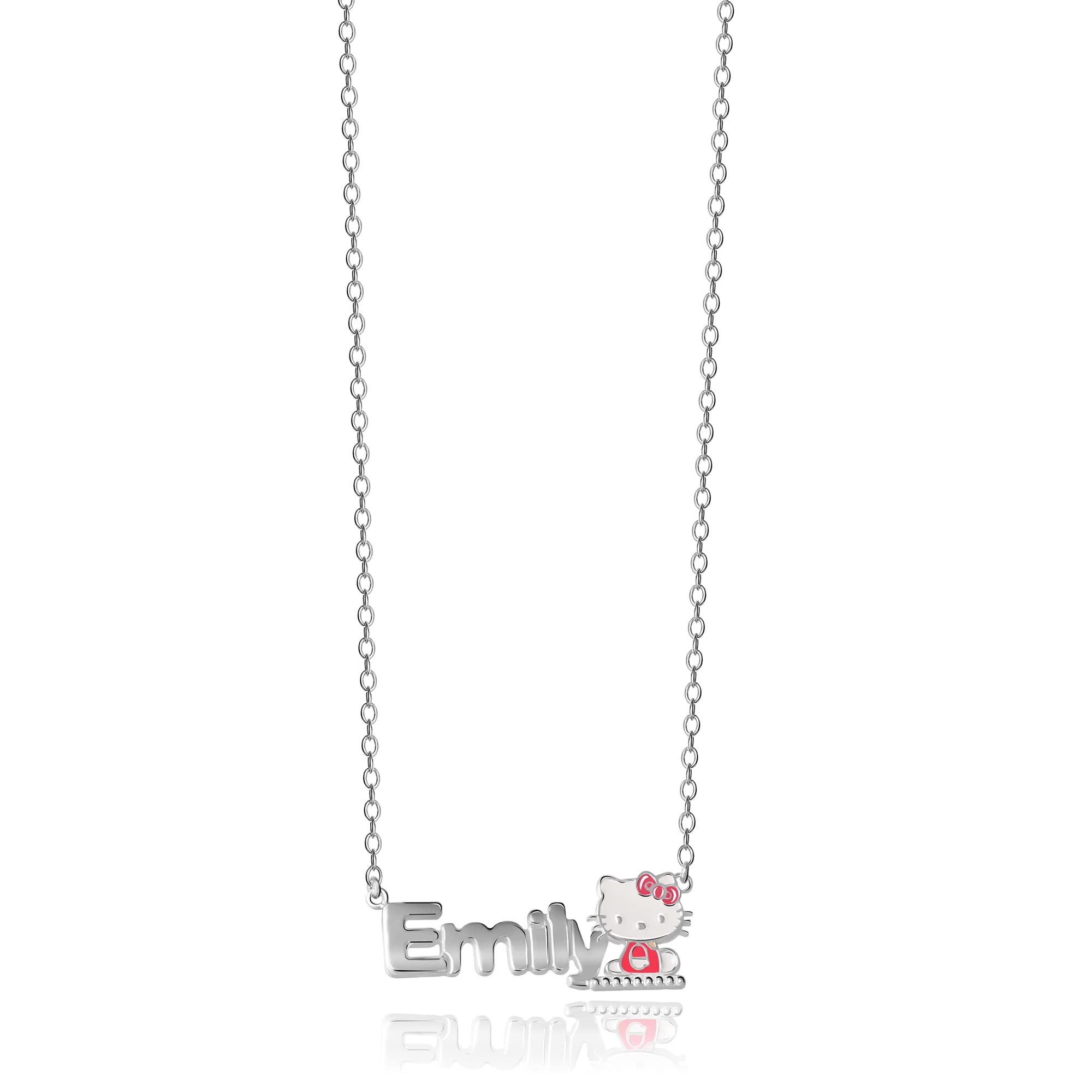 Sanrio Hello Kitty Personalized Name Necklace 18" - Sterling Silver Personalized Hello Kitty Necklace Officially Licensed