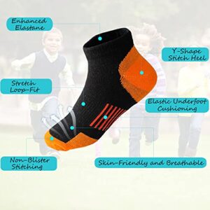 Tsmollyu 12 Pairs kids Half Cushion Low Cut socks, Socks for Boys Age 3-10,Cotton Ankle Athletic Sock for Little Big Kids(7-10 Years)