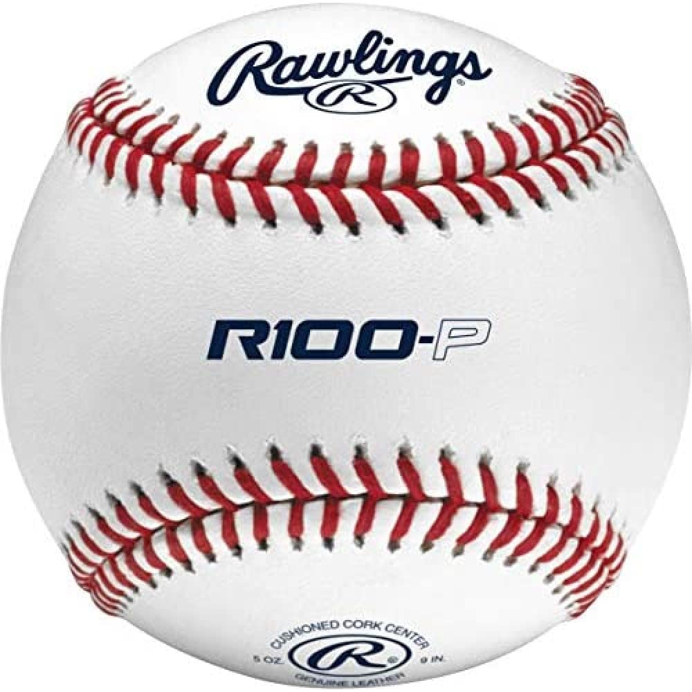 Rawlings | R100-P Practice Baseballs | Collegiate | High School | Youth | Box of 12,White