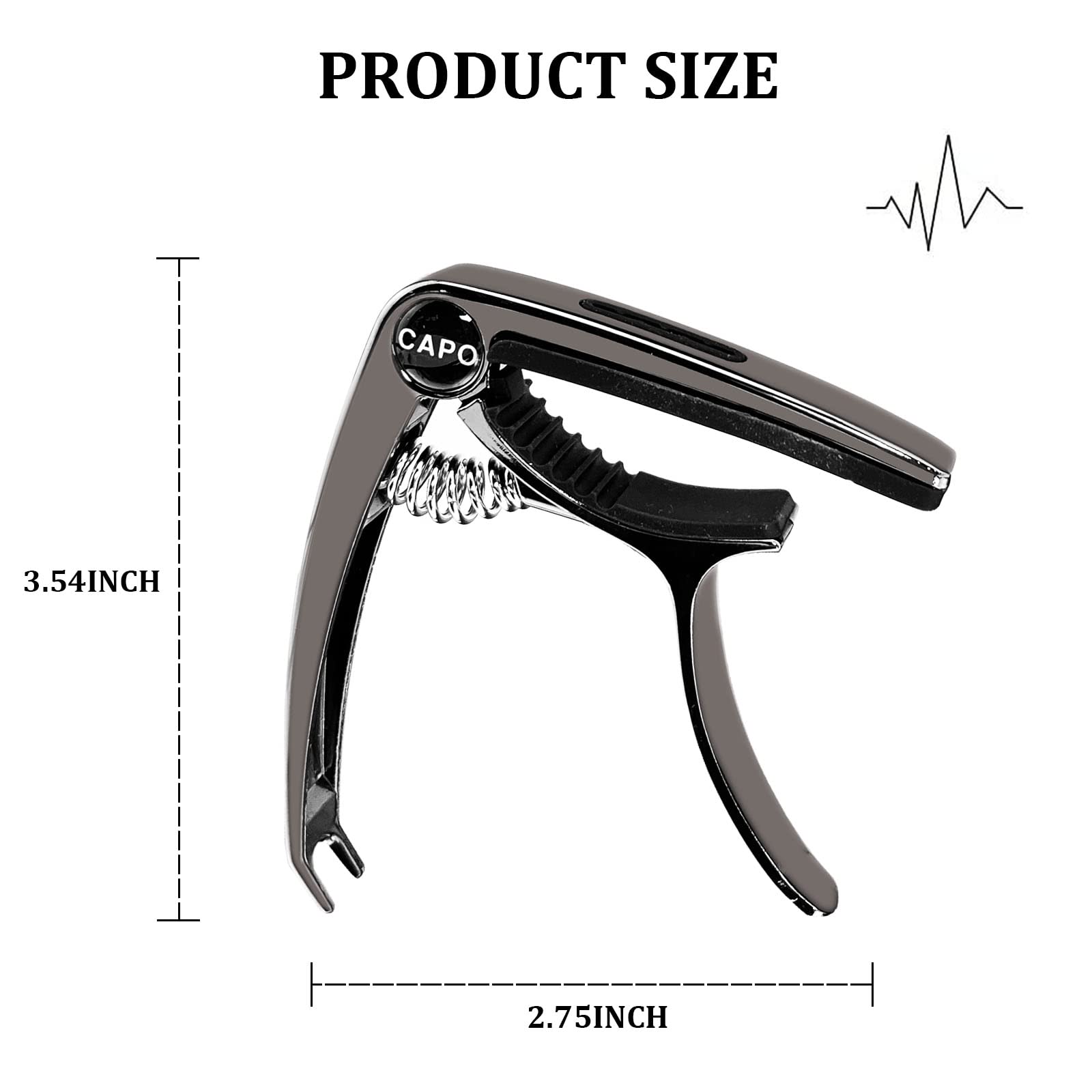 Guitar Capo, Capo for Acoustic and Electric Guitar, 3 in 1 Capo with Pick Holder, Pin Puller and 5 Guitar Picks, Ukulele Capo (Black)