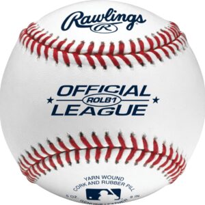 Rawlings | Official League Baseballs | Competition Grade | ROLB1 | Youth/14U | Game/Practice Use | 12 Count, White