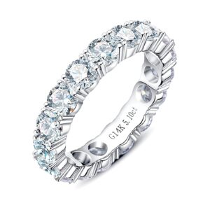 cadyno moissanite eternity ring, 5cttw d color lab grown created diamond 14k solid real white gold eternity wedding band ring for women 7.5