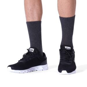 CelerSport 6 Pack Men's Athletic Crew Socks, Work Boot Socks with Full Cushion, Black+White+Grey, Shoe Size: 12-15