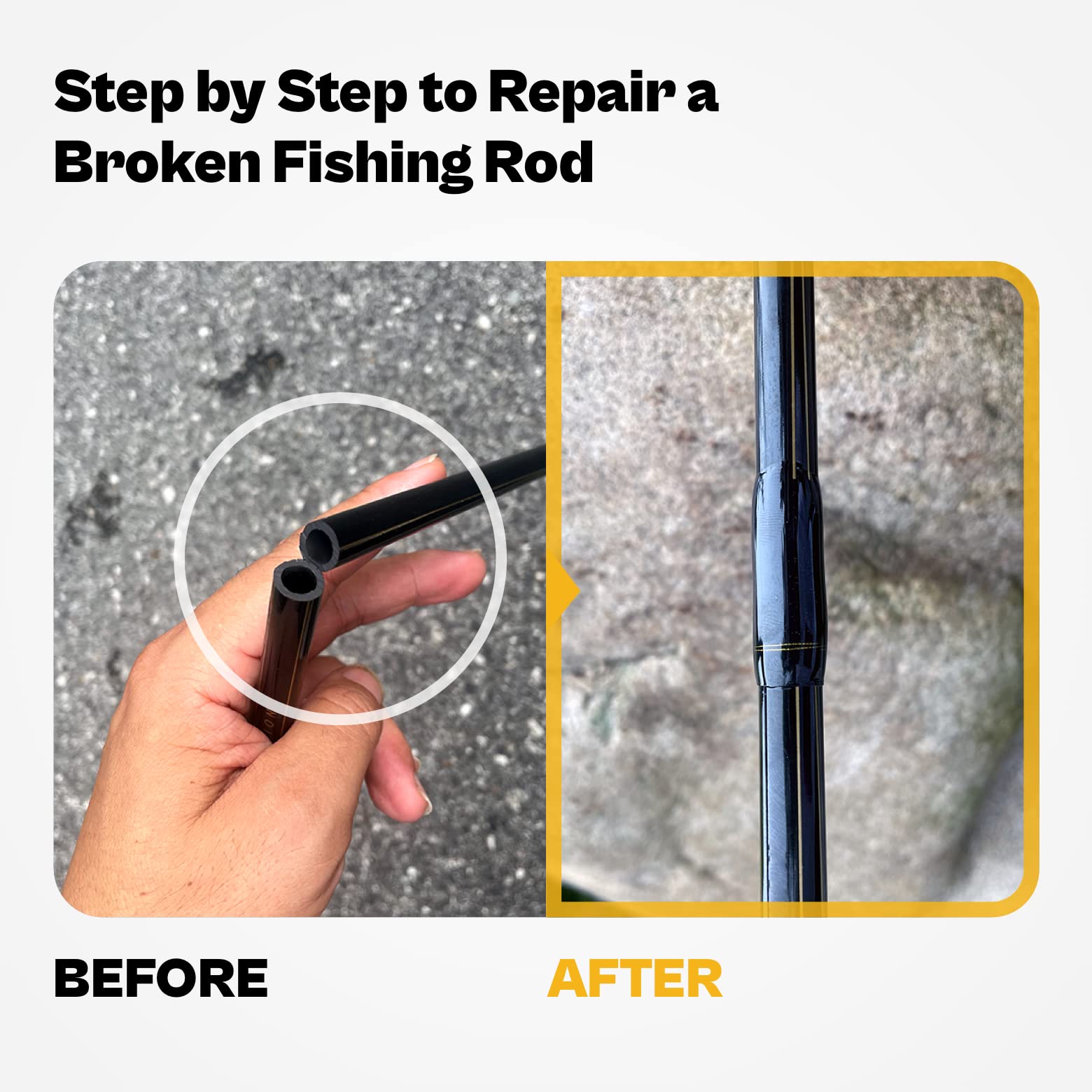 Fishing Rod Repair Kit Complete,Full Supplies with Glue for Freshwater & Saltwater Broken Fishing Pole Repair with Carbon Fiber Sticks,Rod Building Epoxy Finish, Wrapping Thread and Tape