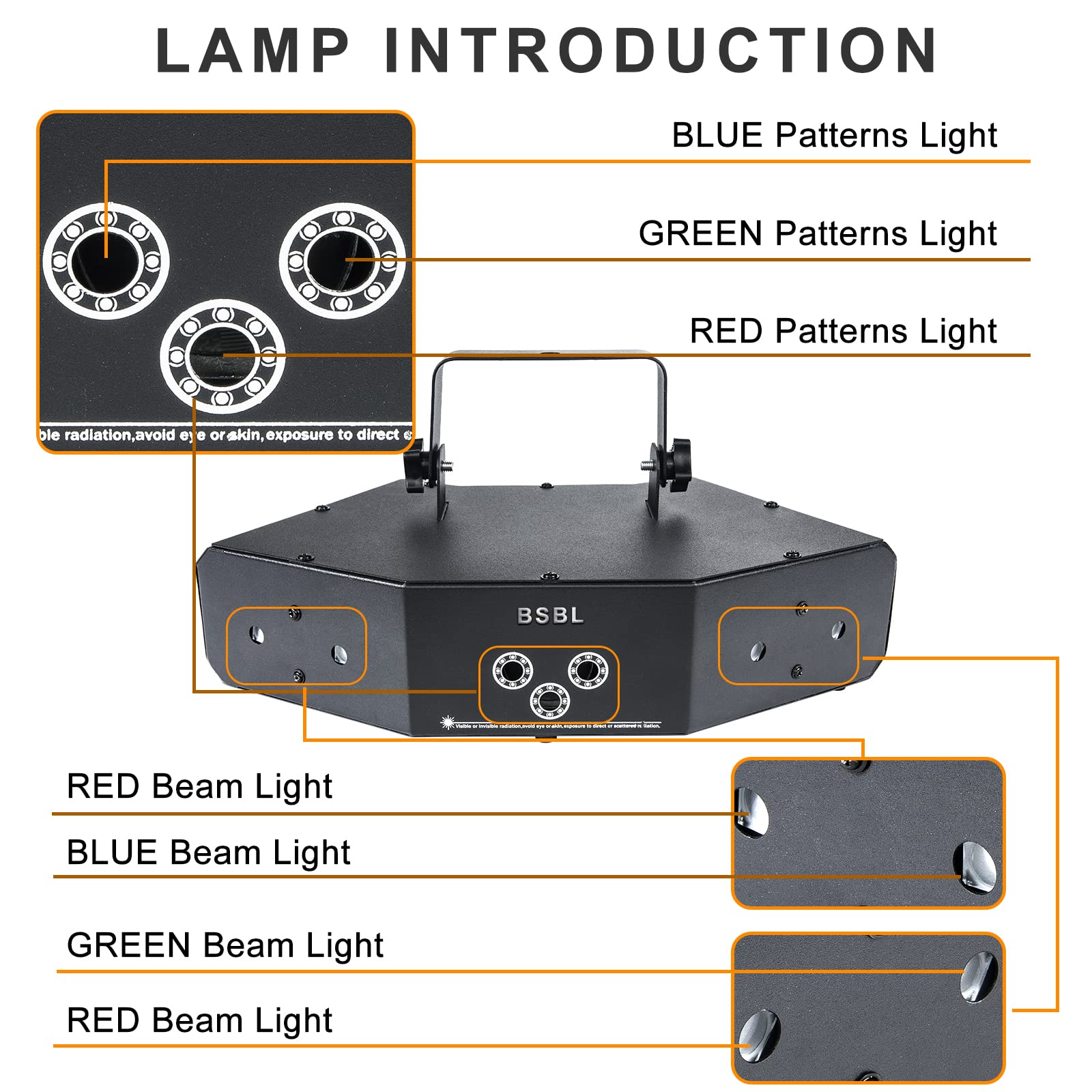 Party Lights, Strobe Stage Light, RGB Disco Lights with Sound Activated & DMX512 Control, Portable DJ Light for Party Bar Christmas Birthday Wedding...