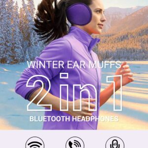 LC-dolida Bluetooth Earmuff Headphones Music Ear Muffs Winter Ear Warmers for Men Ear Muffs for Women Kids Ear Covers,Built-in HD Speakers Wireless Earmuffs for Winter Gifts Skating Skiing