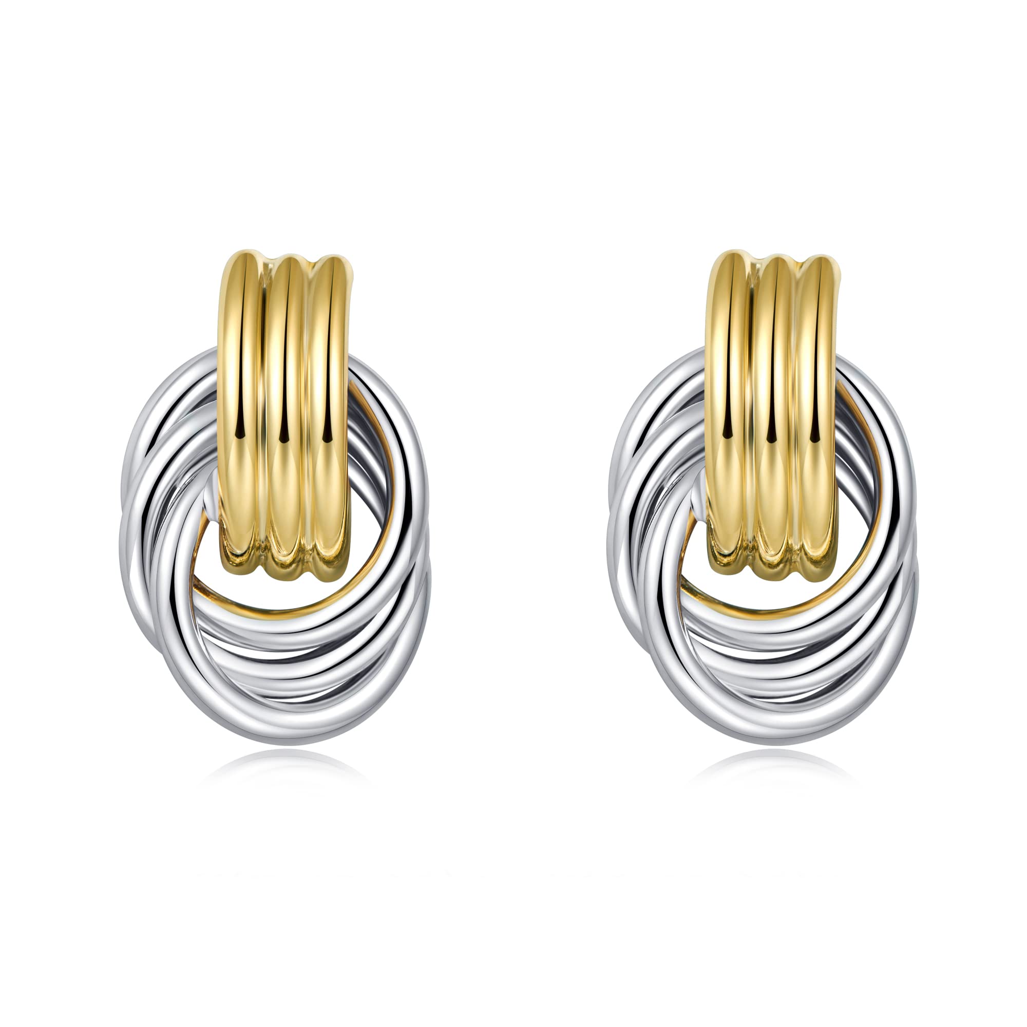 LILIE&WHITE Rhodium And Gold Two Tone Dangle Earrings For Women Statement earrings Geometric Earrings BOHO Earrings For Women