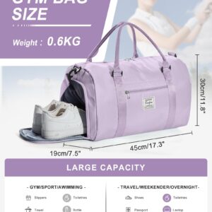 Gym Bag Womens Mens with Shoes Compartment and Wet Pocket Travel Duffel Bag for Women for Plane Sport Gym Tote Bags Swimming Yoga Waterproof Weekend Overnight Bag Carry on Bag Hospital Holdalls