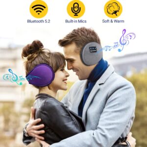 LC-dolida Bluetooth Earmuff Headphones Music Ear Muffs Winter Ear Warmers for Men Ear Muffs for Women Kids Ear Covers,Built-in HD Speakers Wireless Earmuffs for Winter Gifts Skating Skiing